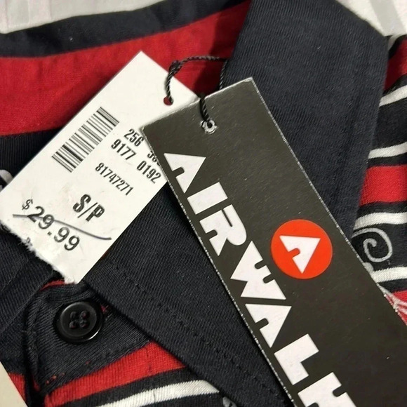 Vintage ,NWT,Airwalk  striped retro polo shirt.big bang,,skateboard,indie sleaze - Picture 12 of 12